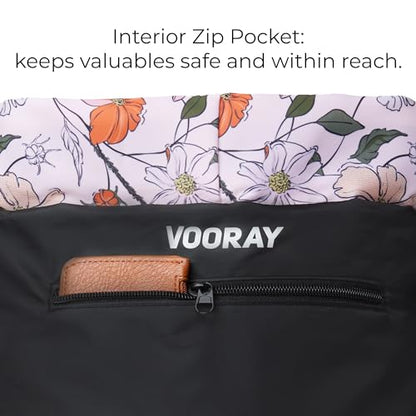 VOORAY 23L Flex Cinch Drawstring Backpack – Lightweight Travel Bag, Weekender & Sports Gym Bag for Women and Men - color: Flower Power
