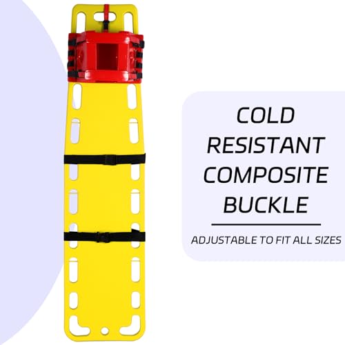 Jenaai 72.83 x 17.72 x 2.5 Inch Spine Board Stretcher with Backboard Straps, Backboard Immobilization Portable Spine Stretcher Plastics Lightweight Base Board (Yellow) - color: Yellow