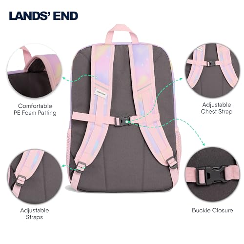 Lands' End Unisex Kids Medium ClassMate Lightweight Durable Elementary School Backpack, Desert Rose - color: Desert Rose