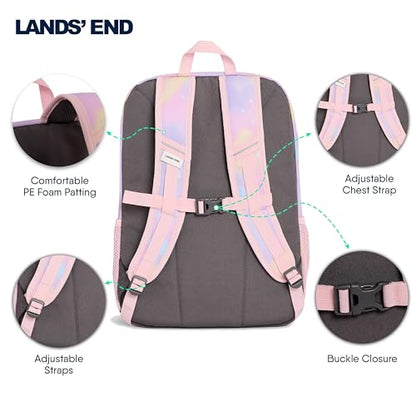 Lands' End Unisex Kids Medium ClassMate Lightweight Durable Elementary School Backpack, Desert Rose - color: Desert Rose