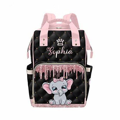 MyPupSocks Diaper Bag Backpack in Pink Personalized with Name Custom Mommy Nursing Baby Bags Multifunction Nappy Daypack with Large Capacity Casual Backpack Holiday Gift for Women - color: Multi #29