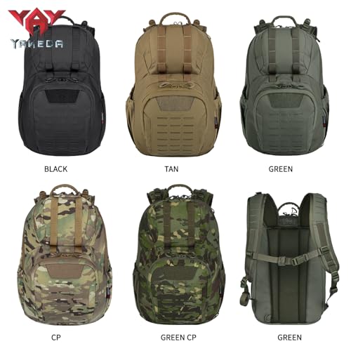 vAv YAKEDA 500D NylonTactical Military Backpack for Men,Fit 12.6-15.6 inches Laptop, Daily Bag for Hiking,hunting,running (Green) - color: Green