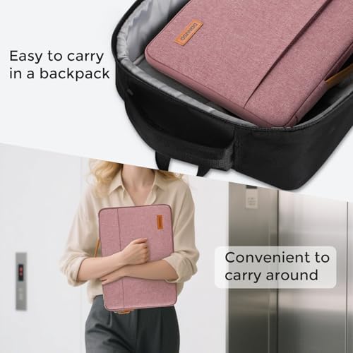 DOMISO 17 inch Laptop Sleeve Protective Case Cover Compatible with 17-17.3 inch HP Dell ASUS Lenovo Chromebook,Waterproof Computer Cases Bag with Handle,Pink - color: Pink, size: 17" for Laptop