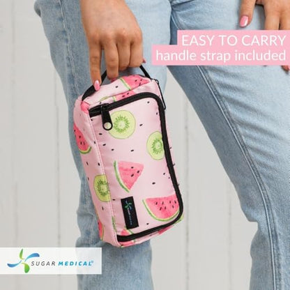 Sugar Medical Insulated Insulin Pen Case Organizer with Ice Pack - color: Watermelon