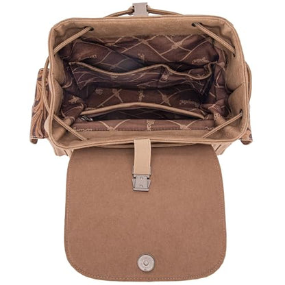 Montana West Wrangler Backpack Purse for Women Men Western Backpack Floral Tooled Travel Bags - color: Carve Khaki