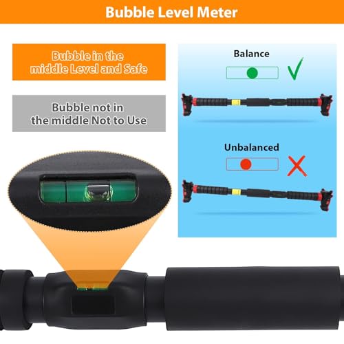 Pull Up Bar for Doorway,Adjustable Strength Training Bars Without Screwwith Level Meter, No Installation Required, and Adjustable Width for Home Gym Upper Body Workout, Max Load 440 LBS,27-42inch