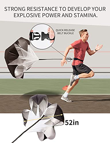 GHB Agility Ladder Speed Training Ladder Workout Ladder with 6 or 10 Cones 12 Rung 20ft with Resistance Parachute - color: Yellow-6 Cones