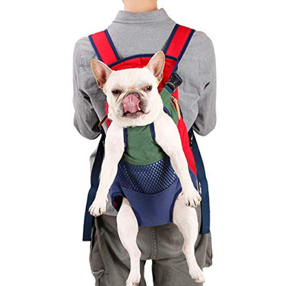 Lifeunion Legs Out Dog Carrier Backpack Hands-Free Adjustable Pet Travel Carrier for Small Medium Dogs Cats Motorcycle Hiking Walking (Green+Blue) - color: Green+Blue