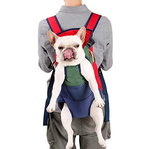 Lifeunion Legs Out Dog Carrier Backpack Hands-Free Adjustable Pet Travel Carrier for Small Medium Dogs Cats Motorcycle Hiking Walking (Green+Blue) - color: Green+Blue