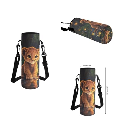 Cute Lion Backpack for Boys Girls Backpack with Lunch Box Water Bottle Carrier and Zipper Pencil Case 4Pcs Set 17" Bookbag with Large Front Pocket Lightweight School Bag for Kids Elementary - color: Cute Lion