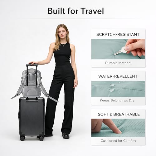 Travel Backpack, Expandable Large Capacity Business Work, Water Repellent Carry On Daypack with USB Charging Port, Fit 17 Inch Laptop, Bag for Men and Women,Mint Green - color: Mint Green