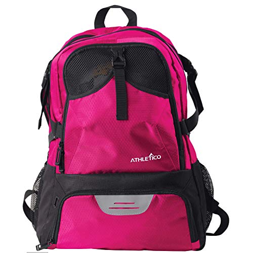 Athletico National Soccer Bag - Backpack for Soccer, Basketball & Football Includes Separate Cleat and Ball Holder - color: Pink