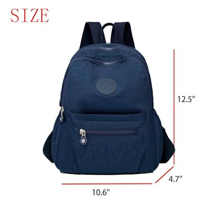 Simple Casual Solid Color Lightweight College Work Backpack Anti Theft Travel Backpack Daypack for Women (Blue) - color: Blue