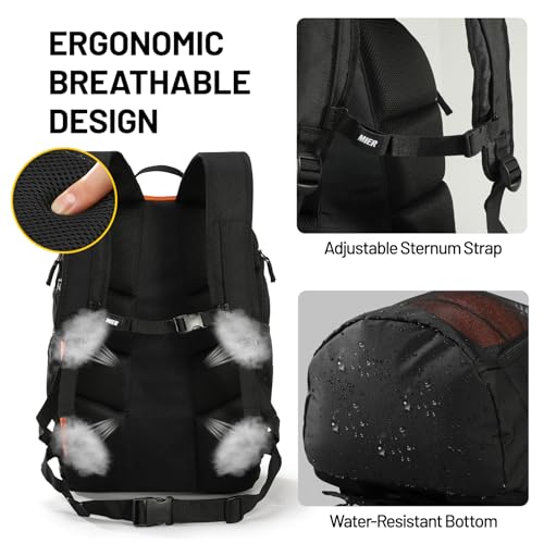 MIER Gym Backpack 40L Basketball Backpack with Ball Compartment & Shoes Storage Multi-Functional Sports Soccer Bag Large Equipment Back Pack Volleyball Backpacks for Men Women - color: Black