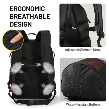 MIER Gym Backpack 40L Basketball Backpack with Ball Compartment & Shoes Storage Multi-Functional Sports Soccer Bag Large Equipment Back Pack Volleyball Backpacks for Men Women - color: Black