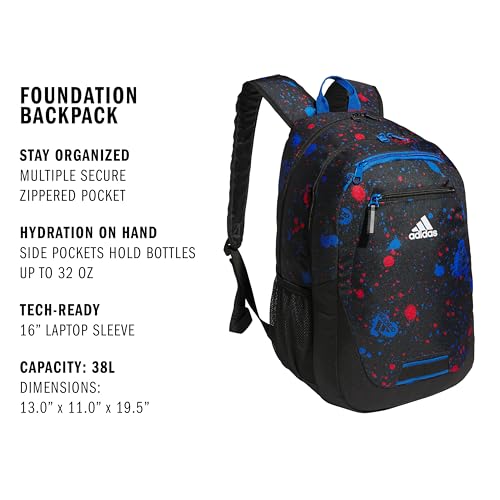 adidas Excelerator School Backpack, 33L - color: Splatter Black/Bright Royal Blue, size: OSFA