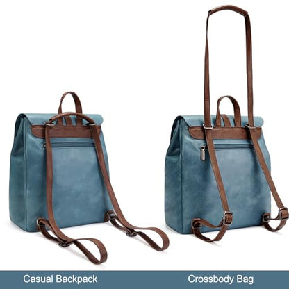 Montana West Backpack Purse for Women Casual Daypack Convertible Crossbody Backpack for Travel Work - color: Jean