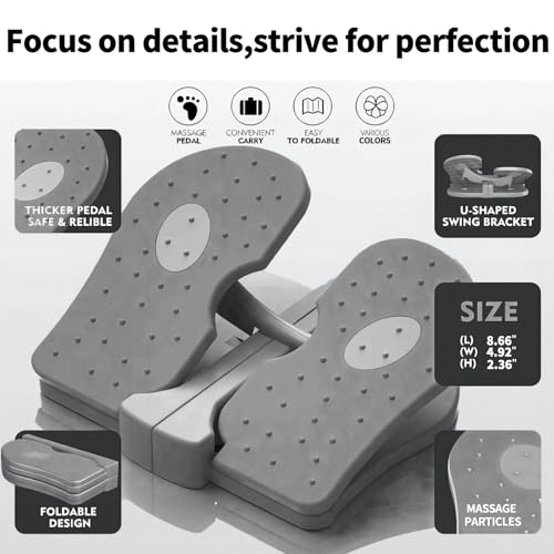 Mini Foldable Leg Exerciser | Portable Foot Pedal Exercise Machine | Under Desk Stepper for Leg Muscle Training, Leg Circulation & Home Office Use