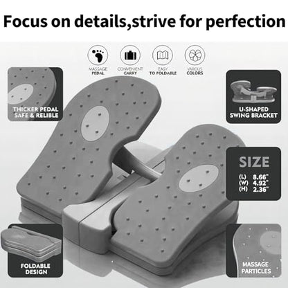 Mini Foldable Leg Exerciser | Portable Foot Pedal Exercise Machine | Under Desk Stepper for Leg Muscle Training, Leg Circulation & Home Office Use