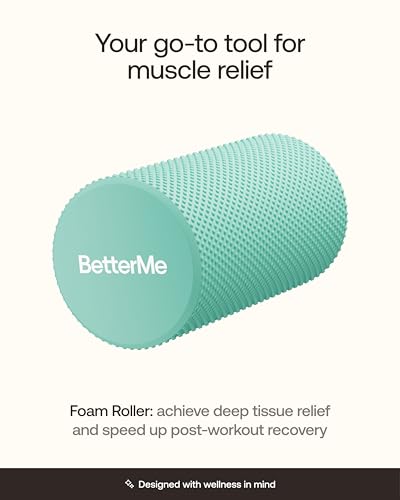 BetterMe Foam Roller for Muscle Recovery – High Density Exercise Roller for Back &Legs – Deep Tissue Massage Roller for Tension, Relief & Stretching (Subtle Mint) - color: Subtle Mint