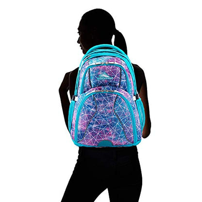 High Sierra Swerve Laptop Backpack, Sequin Facets/Bluebird/White, One Size - color: Sequin Facets/Bluebird/White