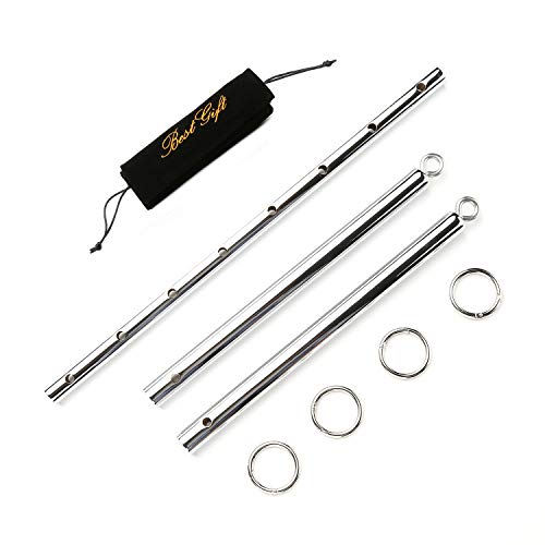 2026 Upgraded Heavy Duty Expandable Spreader Bar – Adjustable PU Straps for Pilates, Yoga - style: Silver+BlackStar