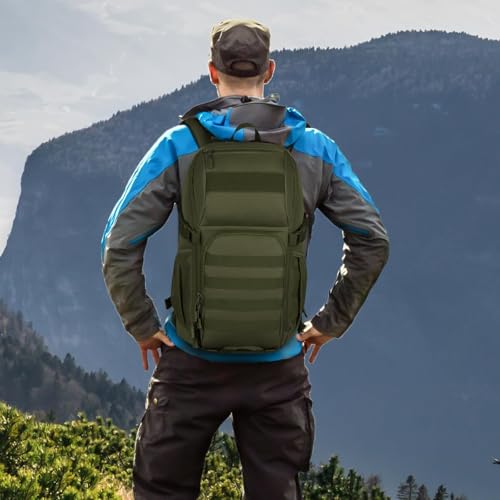 HUNTVP Tactical Backpack Military MOLLE Backpack Hunting Rucksack Gear Assault Pack 25L WR (Army Green) - color: Army Green-25l, size: 25L