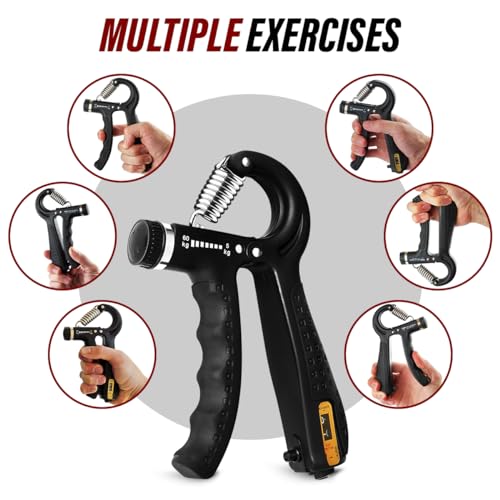 Hand Grip Strengthener Trainer with Adjustable Resistance 10-130lbs (4.5-59kg), Forearm Hand Grip Strength Exerciser for Muscle Building, Injury Recovery, and Therapy Stress Relief - color: Black, style: 2-Pack