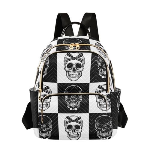 ALAZA Travel Backpack Purse for Women Fashion Anti-theft Work Casual Gothic Skull Black and White Daypack Shoulder Bag Medium Size - color: Gothic Skull Black and White, size: Medium