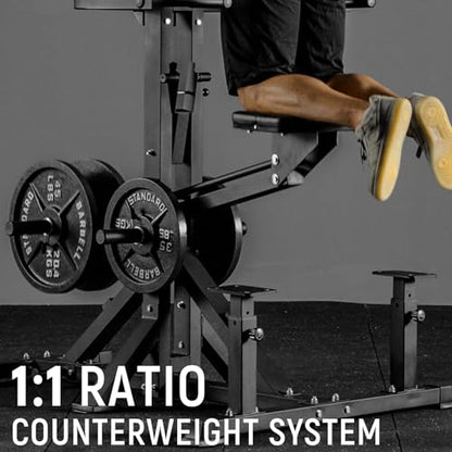 Assisted Pull Up Machine, GMWD 600LBS Leverage Assisted Chin and Dip Machine, 4 in 1 Plate Loaded Gym Equipment, Pull Up Machine with 1:1 Counterweight System & Band Peg for Home Gym