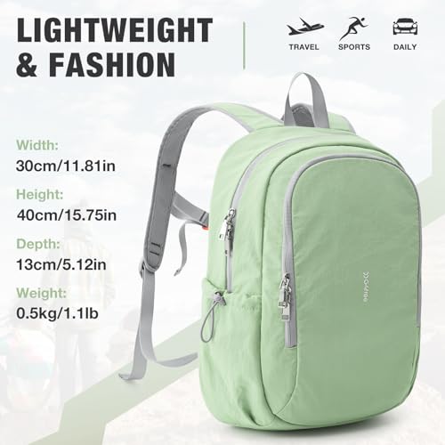 G4Free 15L Hiking Backpack, Bookbag for Students, Lightweight Water Resistant Daypack for Travel School College Women Men (Green) - color: Green