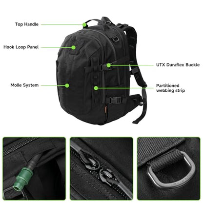 EXCELLENT ELITE SPANKER 40L Tactical Military Backpack for Men and Women Large Rucksack Assault Pack Bag for Outdoor Camping, Hiking(Black) - color: Black