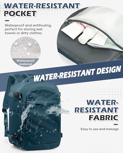 VGCUB Vacuum Backpack Travel with Pump, 40L Carry On Travel Backpack Flight Approved TSA, Vacuum Seal Compression Bags for Clothing, Waterproof Personal Item Bag for Women Men Peacock Blue - color: A-peacock Blue With Vacuum Bag