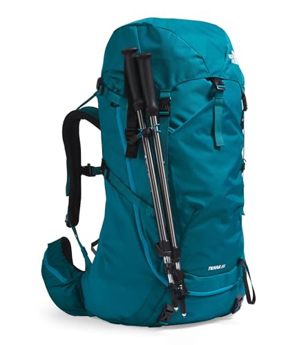 The North Face Women's Terra 55 Backpack - Hiking Pack, Women-Specific Fit, Cinch-Top Opening, Pole & Ice Axe Attachments, Blue Moss/Sapphire Slate-NPF, X-Small/Small - color: Blue Moss/Sapphire Slate-npf, size: X-Small-Small