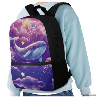 Dolphin Backpack for Girls Backpacks with Lunch Box Water Bottle Carrier and Pencil Case 4 Pieces Lightweight 1st Grade Backpack Girls Bookbag for Kindergarten School Supplies - color: Dolphin