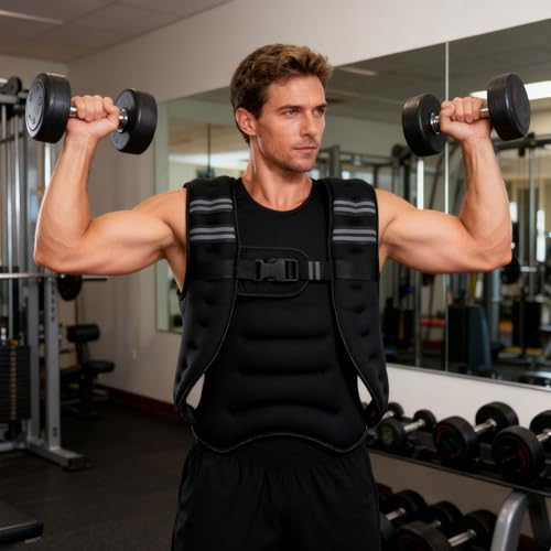 Weighted Vest for Men Women, 12LB/16LB Weight Vest with Reflective Strips, Strength Training Running for Running, Training Workout, Jogging, Walking - size: Single deduction