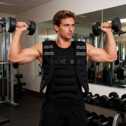 Weighted Vest for Men Women, 12LB/16LB Weight Vest with Reflective Strips, Strength Training Running for Running, Training Workout, Jogging, Walking - size: Single deduction