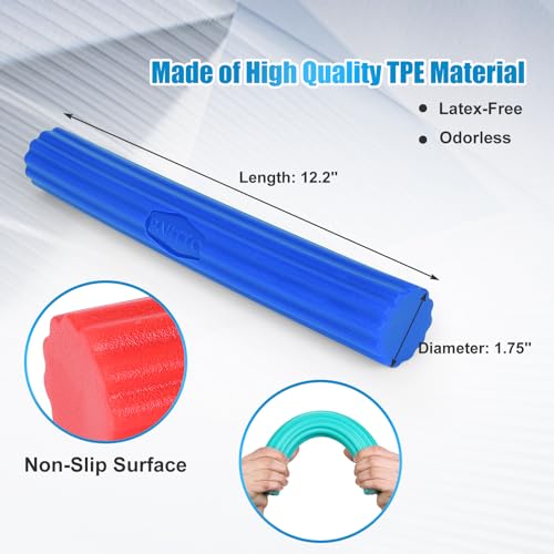 Flexible Resistance Bar for Physical Therapy, Resistance Exercise Twisting Bar for Tennis Elbow, Tendonitis Pain Relief & Grip Strength Improve - color: Blue- Heavy, 25 LBS