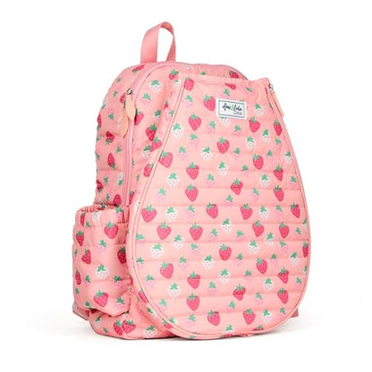 Ame & Lulu Little Love Tennis Backpack - color: Strawberry Puffer