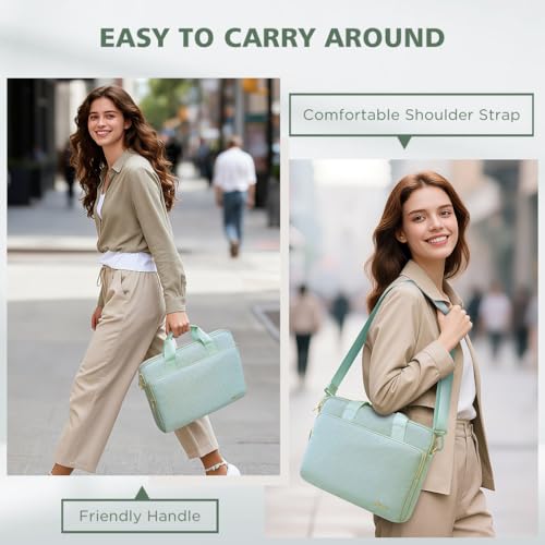 KIZUNA Laptop Sleeve Case 13 Inch Computer Shoulder Bag for 13.6" MacBook Air M2/MacBook Pro 14 M3 M2 M1 MAX/14 Lenovo ThinkPad X1 Carbon/IdeaPad Flex 5 Gen 8/IdeaPad Flex 5i/Yoga 9i Dell, Green - color: Green, size: 13-13.3 Inch / 13.6" New MacBook Air M