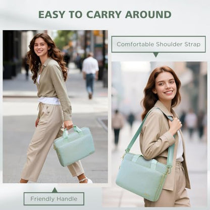 KIZUNA Laptop Sleeve Case 14 Inch Computer Shoulder Bag for 15" MacBook air M4 M3 M2/Lenovo IdeaPad Slim 3i/15 Surface Laptop 7 6/IdeaPad Flex 5/14" Yoga Slim Pro X/Studio 2/HP/Dell,Green - color: Green, size: 14 Inch / 14" Lenovo Flex 14