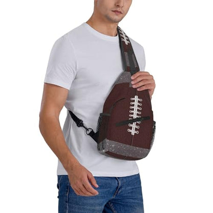 Sling Backpack Unisex Crossbody Chest Bag Shoulder Chest Bag For Women Men Hiking Travel - color: Football
