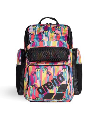 Arena One Go Backpack Swimmers Athletes Sports Gym Rucksack Multisport Daypack Large Size Training Gear Equipment Swim Bag for Men and Women, 45 Liters, Arena Tropical Delight