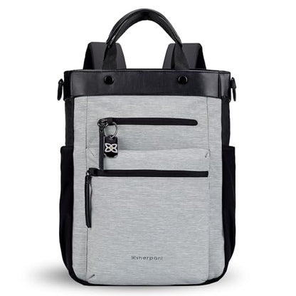 Sherpani Soleil, Anti Theft Convertible Backpack, 3 in 1 Tote, Crossbody Purse, 18L Travel Bag, Fits 13” Laptop (Sterling Lite) - color: Sterling - Lite