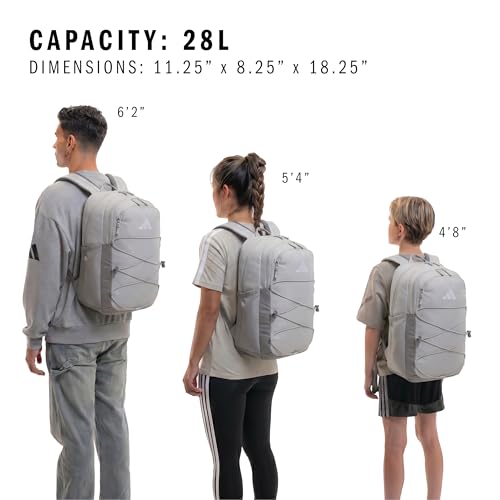 adidas Amplifier Backpack for Laptop, School and Gym, 28L, Grey Three/Grey Two/White/Bungie, OSFA - color: Grey Three/Grey Two/White/Bungie