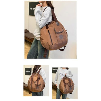 Large Capacity Nylon Backpack for Travel and Daily Use with Multiple Compartments School Bag Casual Handbag Shoulder Bag