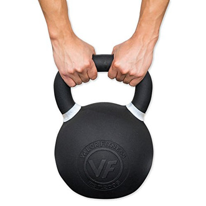 Valor Fitness Premium Kettlebell – Powder Coated Cast Iron for Durability – Enhanced Grip Strength – Weightlifting Core Training Home Gym Workout Equipment - 88 lb