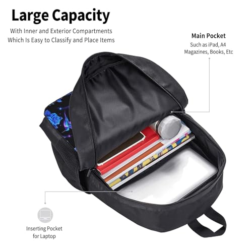 Sturdy Polyester Shoulder Pack Hummingbird Purple Rose, Anti Theft Spacious Camping Rucksack Casual Daily Bag for Men Women Fitness Outdoor Activity - color: Design (219)