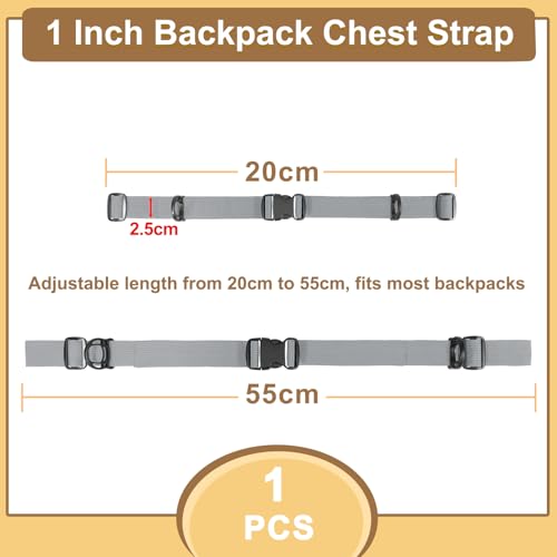 Outdoor Adjustable Sternum Strap for Backpack, Camping Hiking Backpack Straps With Quick Release Buckle (Gray, 1pcs) - color: Gray 1pcs