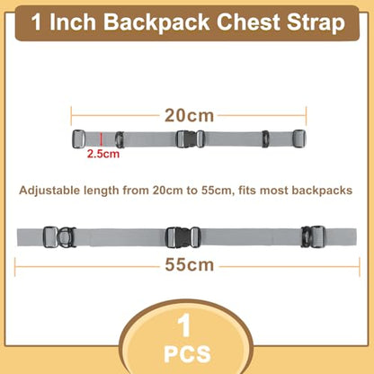 Outdoor Adjustable Sternum Strap for Backpack, Camping Hiking Backpack Straps With Quick Release Buckle (Gray, 1pcs) - color: Gray 1pcs